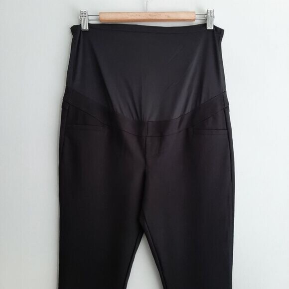STORK & BABE Maternity Stretchy Leggings Skinny Leg Pull-On Pants Black Sz L - Picture 3 of 13